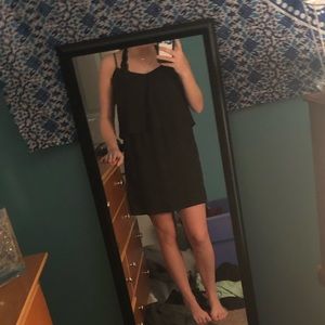 Simple black dress with layered top